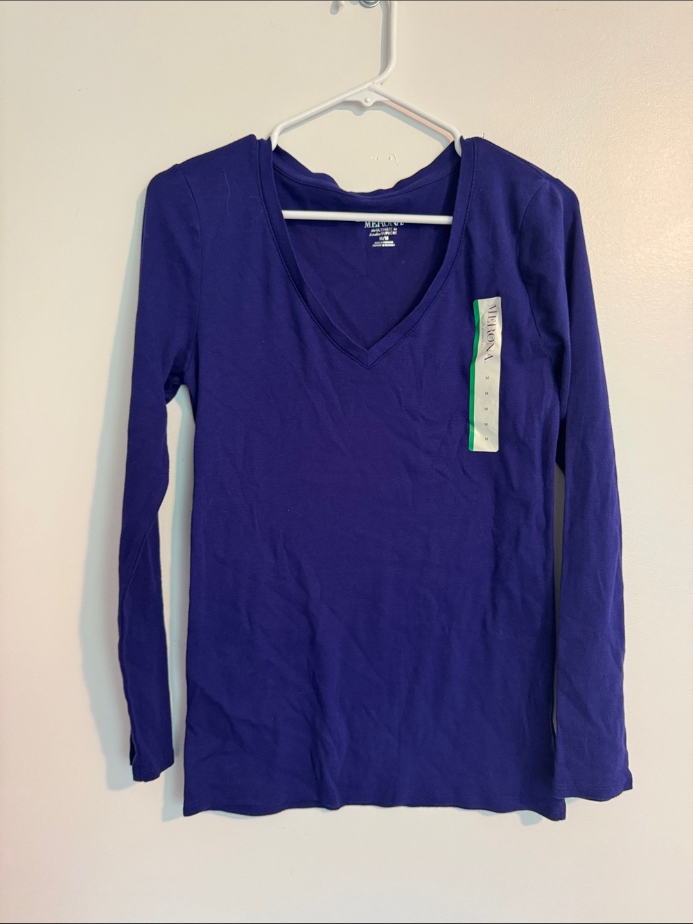 Merona Long Sleeve V-Neck Top in Royal Purple